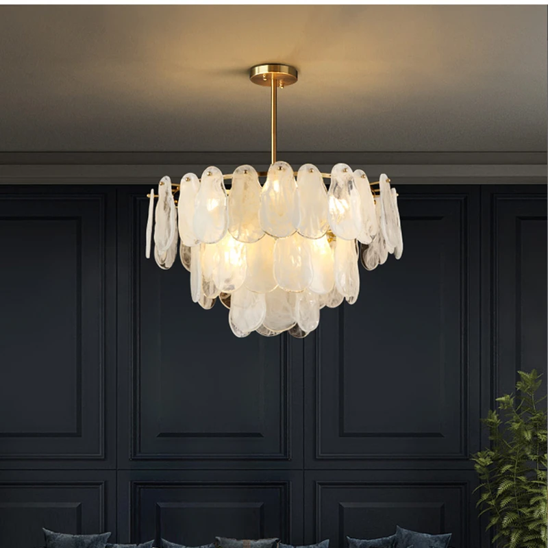 

Led Art Chandelier Pendant Lamp Light Room Decor Postmodern Luxury Aesthetic Glass Ceiling Restaurant French Multi Heads