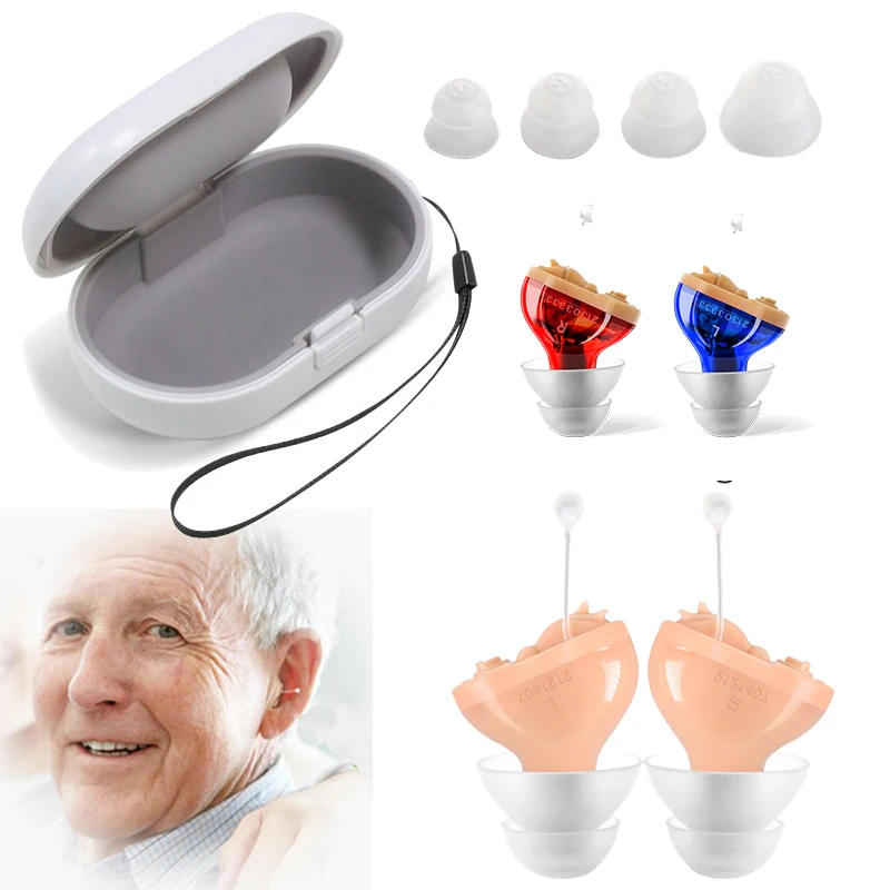 Hearing-aid Portable Ear Mounted Amplifying Hearing Aid Clear Sound Quality Sound Amplifier Single Key Operation for Deaf People