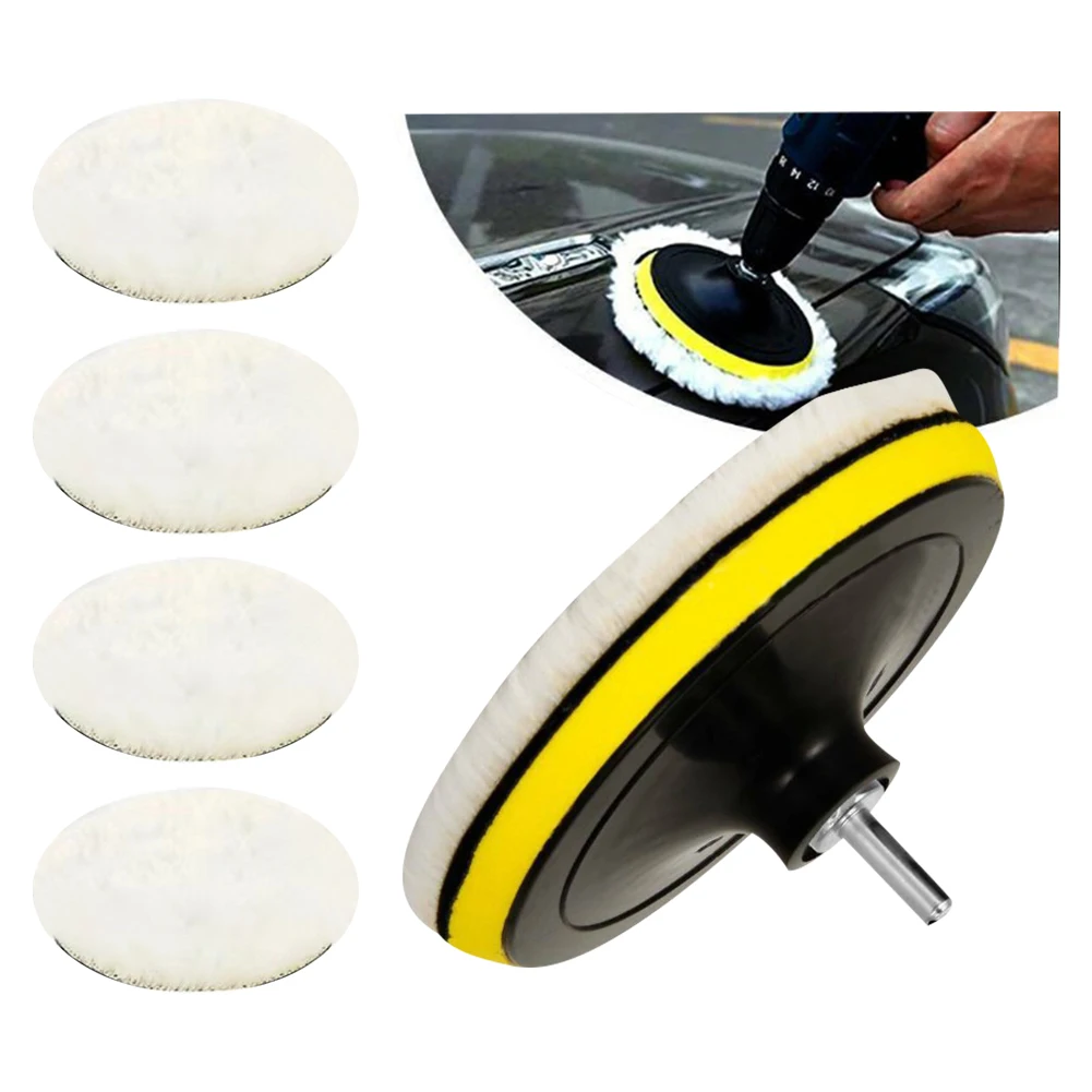 

7pcs Loop Back Car Polisher Kit With Buffing Pad Cleaning Drill Wheel Soft Plush Floors Glass Countertop Car Cleaning Tools