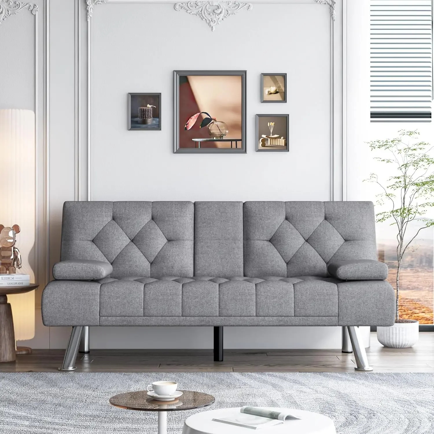 Диван-кровать Futon диван-трансформер с обивкой и съемными подлокотниками 2 кушетки