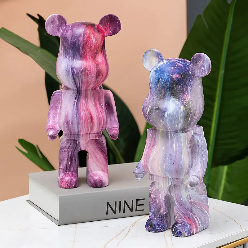 

Nodic Resin Bear Statues and Sculptures Figure Ornaments Desk Decoration Home Decor Living Room Figurines for Interior Bearbrick