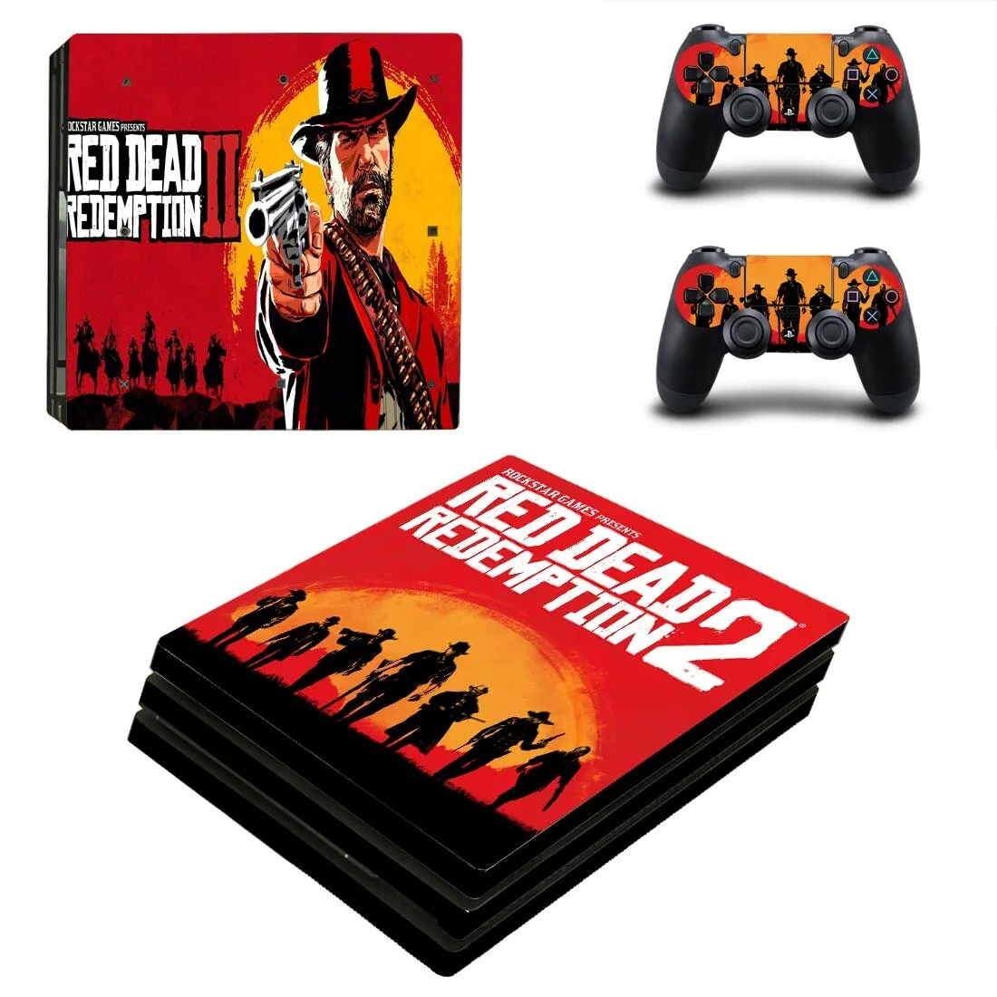 

Наклейки для консоли и контроллера PS4 Pro Red Dead выкуп 2
