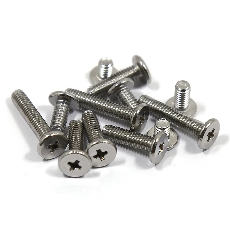 

10/50pcs CM M1.4 M1.6 M2 M2.5 M3 M4 M5 M6 A2 304 Stainless Steel Cross Phillips Ultra Thin Super Low Flat Wafer Head Screw Bolt