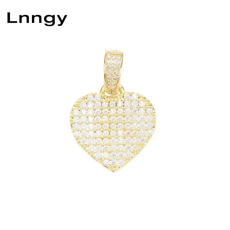 

Lnngy сверкающий CZ в форме сердца элегантный кулон для девушки подруги жена мать 10K ТВЕРДОЕ Желтое золото хип-хоп ювелирные изделия на годовщи...