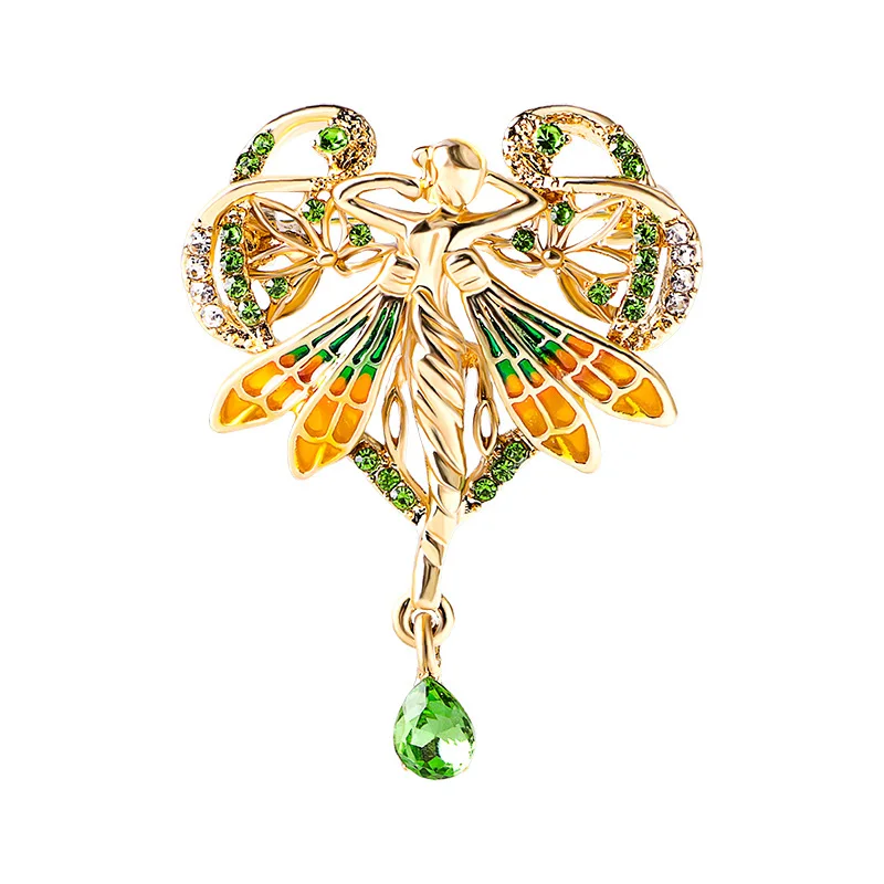 

New Rhinestone Angel Wings Brooch Pins Beautiful 2022 Sparkling Ladies Brooches Jewelry Available Wedding Birthday Pin Gift