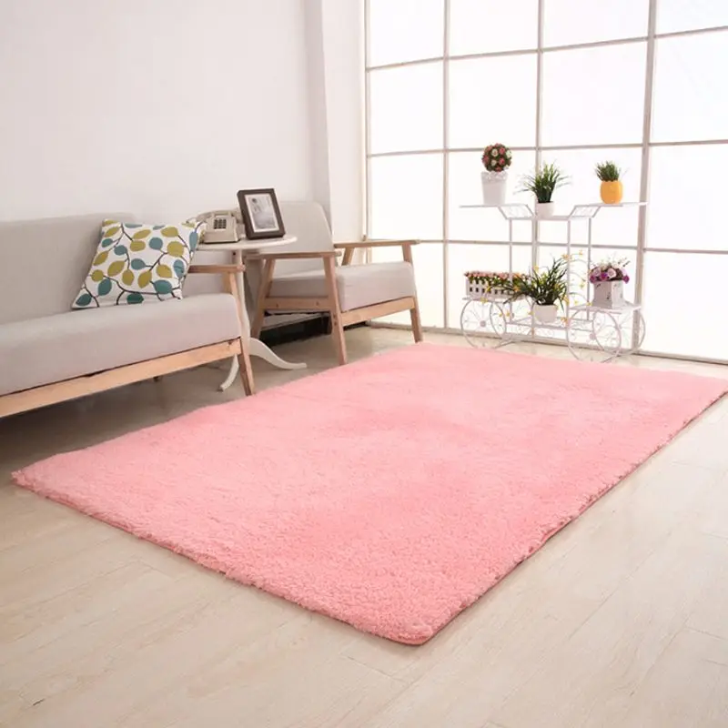 

652F Modern Non Slip Area Rug Floor Mat Square Long Soft Plush Fluffy Carpet for Living Room Bedroom Home Decor