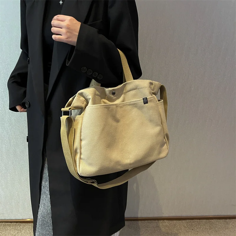 

Women Shoulder Crossbody Bags Large Canvas Satchels Tote Bag for Woman 2023 Cotton Cloth Students Bookbag Female Handbags School