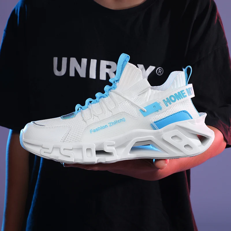 Мужские кроссовки для бега удобные дышащие легкие на шнуровке Нескользящие