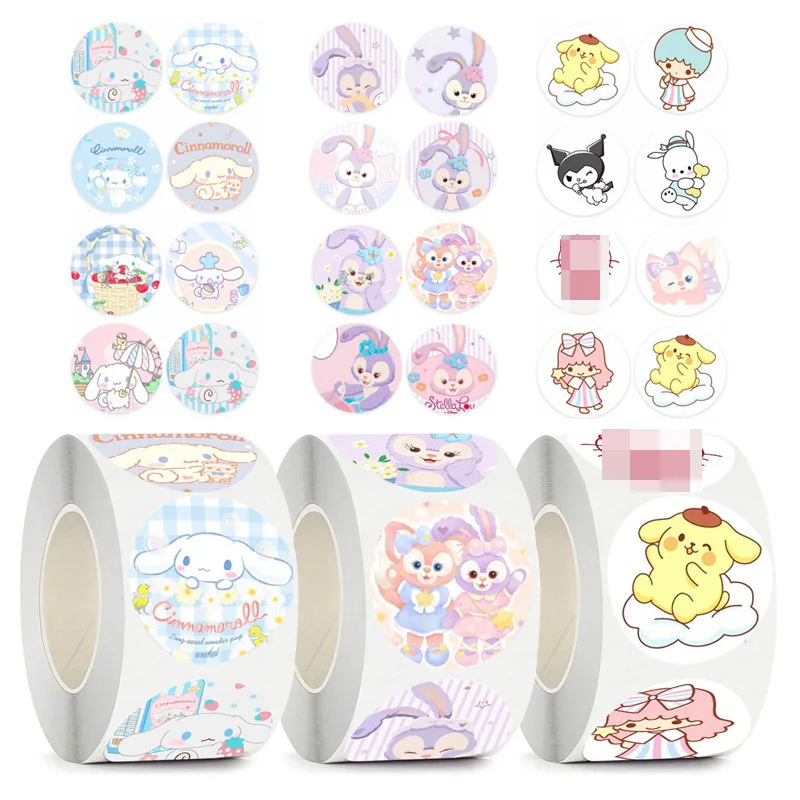 

Кавайная наклейка Sanrios мультяшная аниме Kuromi My Melody Милая наклейка Diy декоративная наклейка рулон 500 шт.