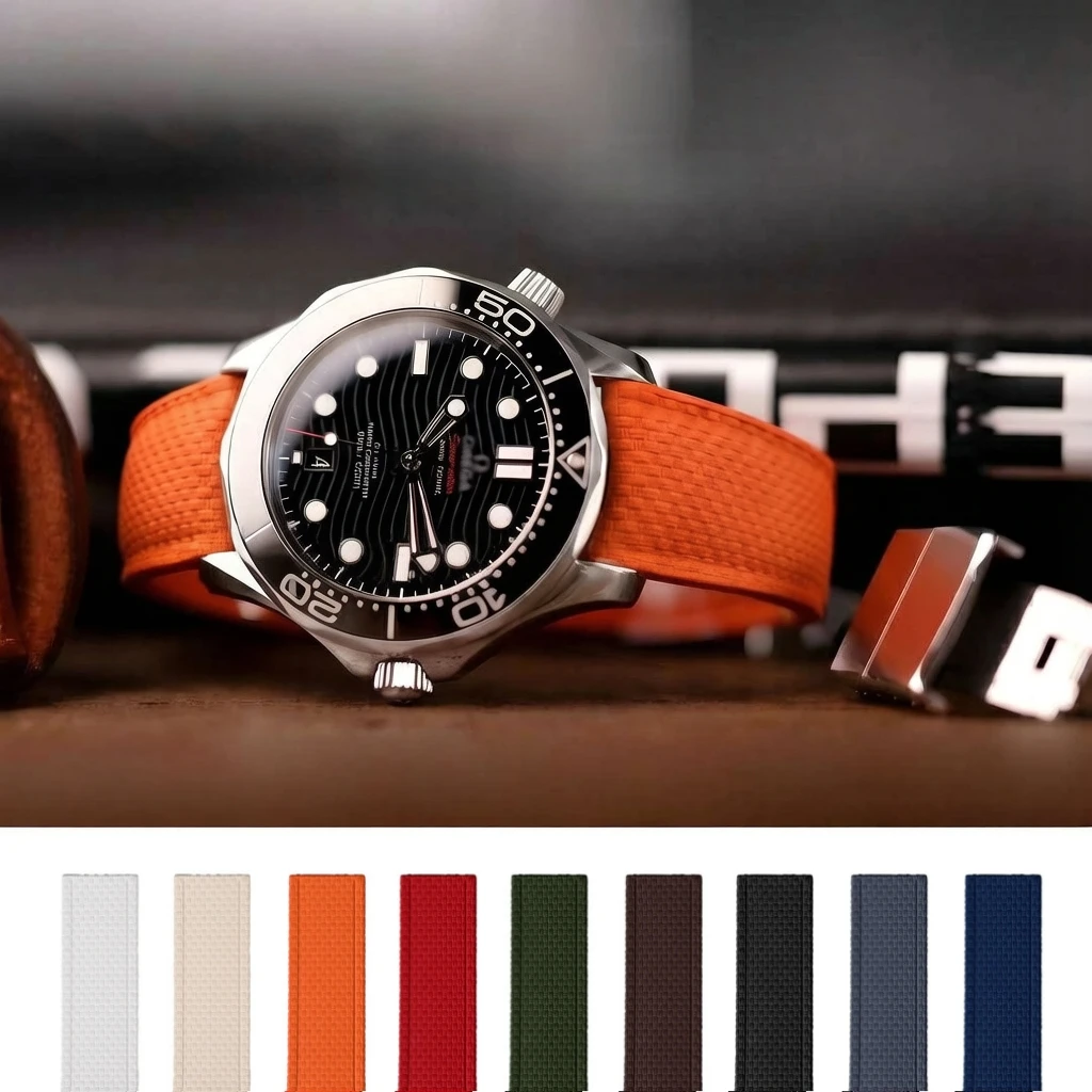 Фото Ремешок для часов Zenith Universal Curved End Sailcloth FKM Rubber 18mm 19mm 20mm 21mm 22mm 24mm CTS №3