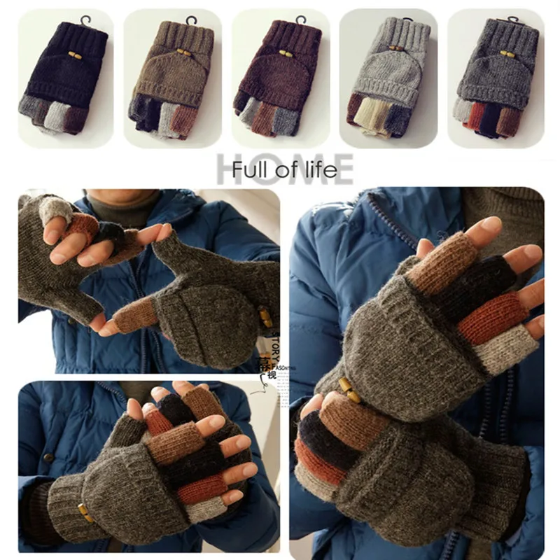

Winter Warm Gloves for Men Women Fashion Knitting Wool Warm Hands Gloves Casual Winter Outdoor Black Gloves Women Gloves Men