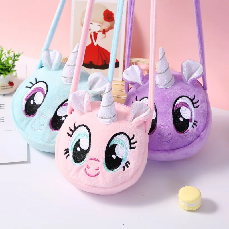 

Cute Unicorn Children Shoulder Bag Kids Soft Plush Toys Cartoon Coin Purse Girls Wallet Bag Travel Crossbody Messenger Bags Gift