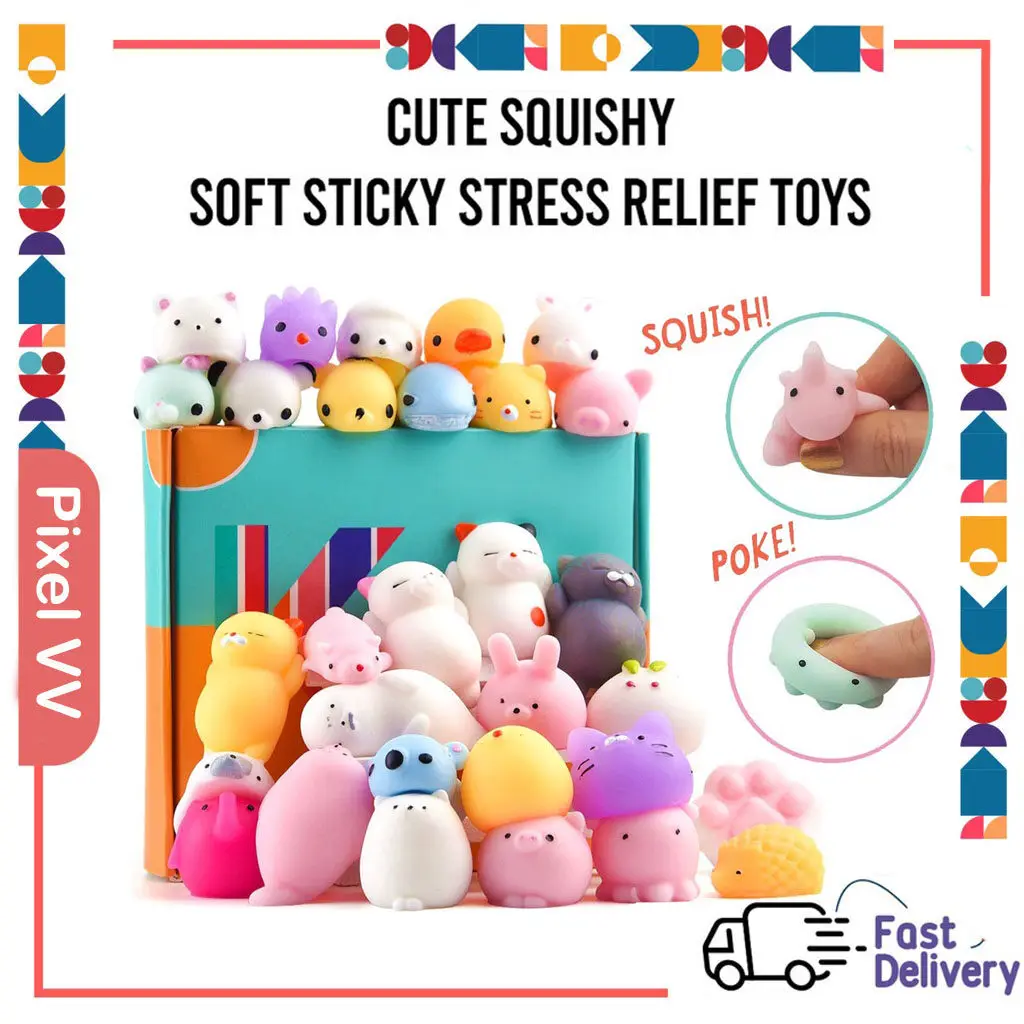 

Random 5PCS Mochi Squishies Kawaii Anima Squishy Toys For Kids Antistress Ball Squeeze Party Favors Stress Relief Toys