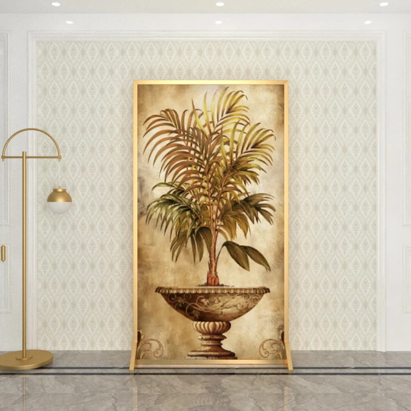 

European style landing also seems to partition the living room, entrance hall, office decoration, metal fabric mobile screen
