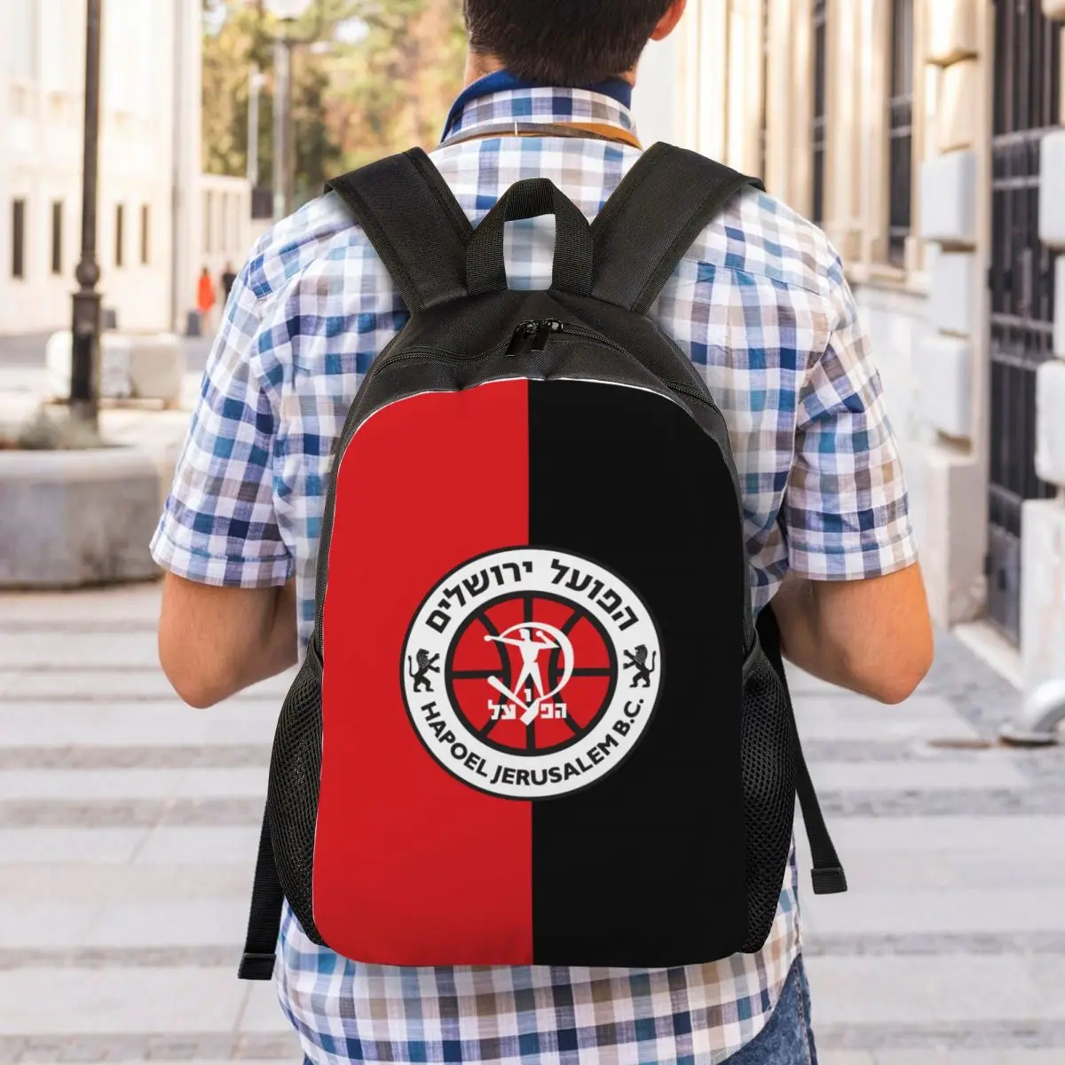 

Hapoel Jerusalem Basketball Travel Laptop Backpack Bookbag Casual Daypack College School Computer Bag for Women & Men