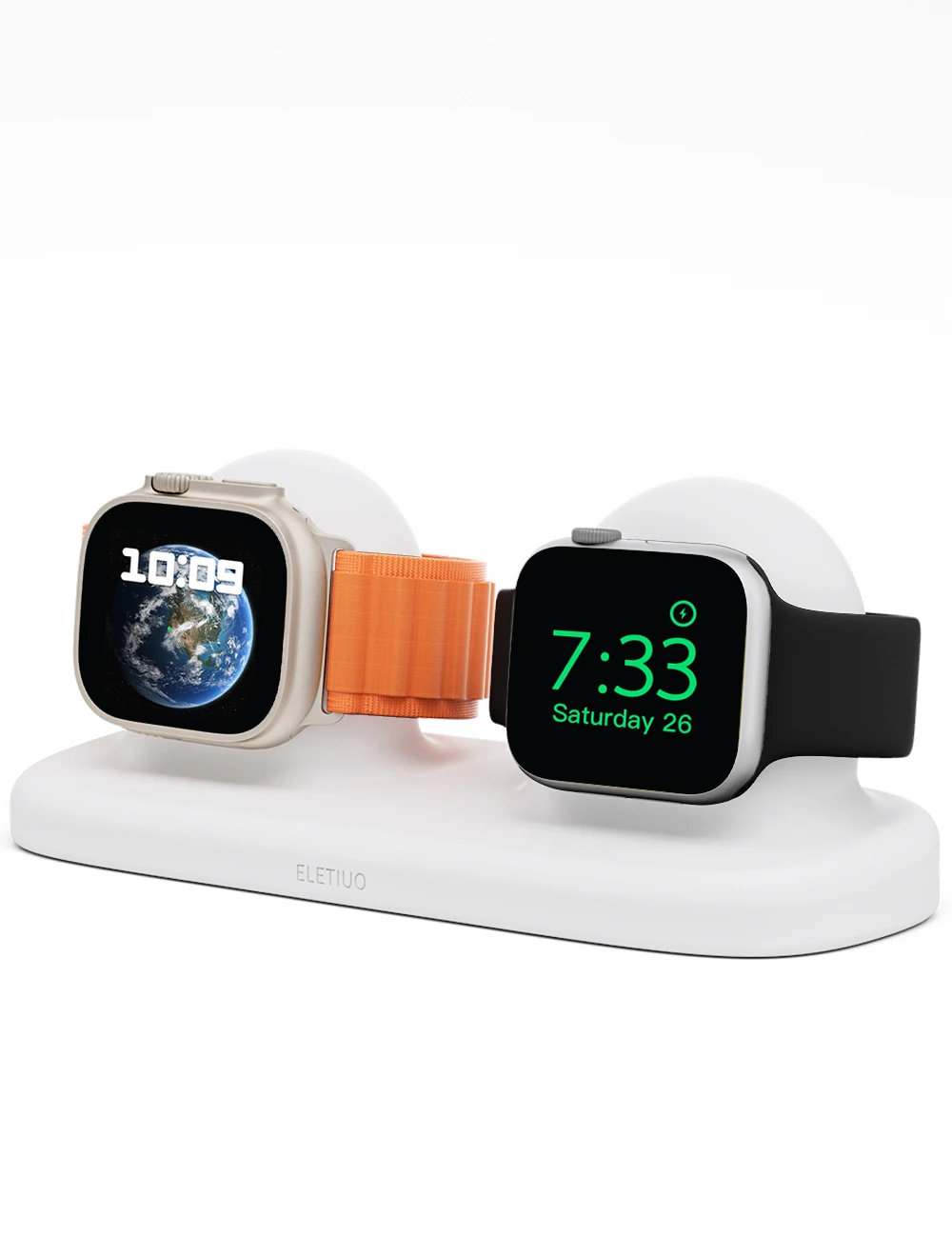Двойная подставка для зарядного устройства совместимая с Apple Watch Series 49/45/44/42/41/40/38