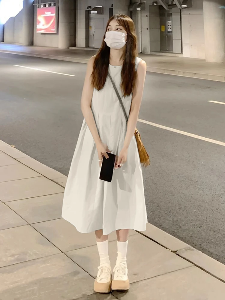 Маленькое белое платье для женщин новинка лета 2024 перерыв на чай французский