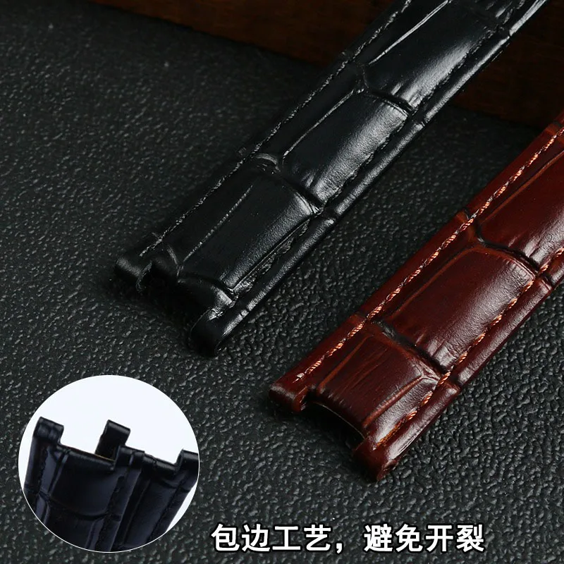 Watch Band Women's Genuine Leather For Cartier Prsr Watch Band PASHA Series Cow Leather Watch Band Notched Men's Watch Chain