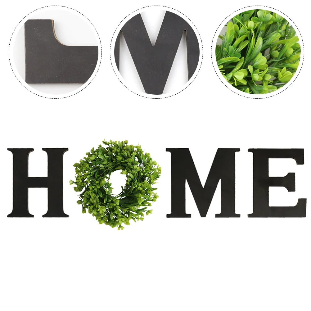

Decor Wall Home Sign Rustic Hanging Letters Room Wooden Livingbedroom Wood Wreath Letter Signs Artificial Decorative Eucalyptus
