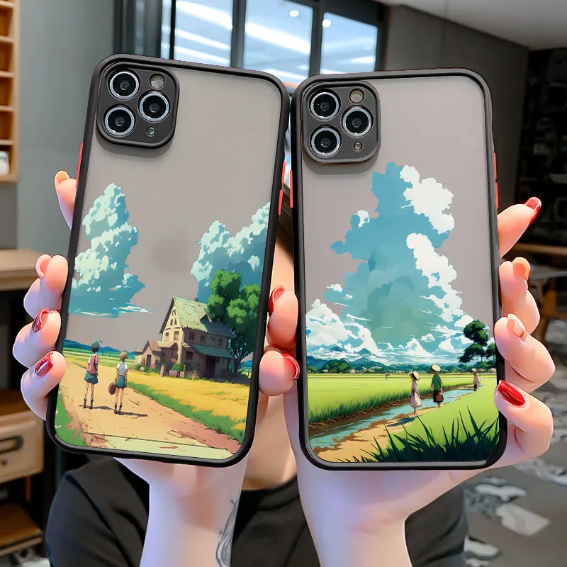 

Wheat Field Phone Case For IPhone 14 13 11 12 Pro Max X XS XR 7 8 Plus SE 2020 Field Scenery Shockproof Back Cover Shells Fundas