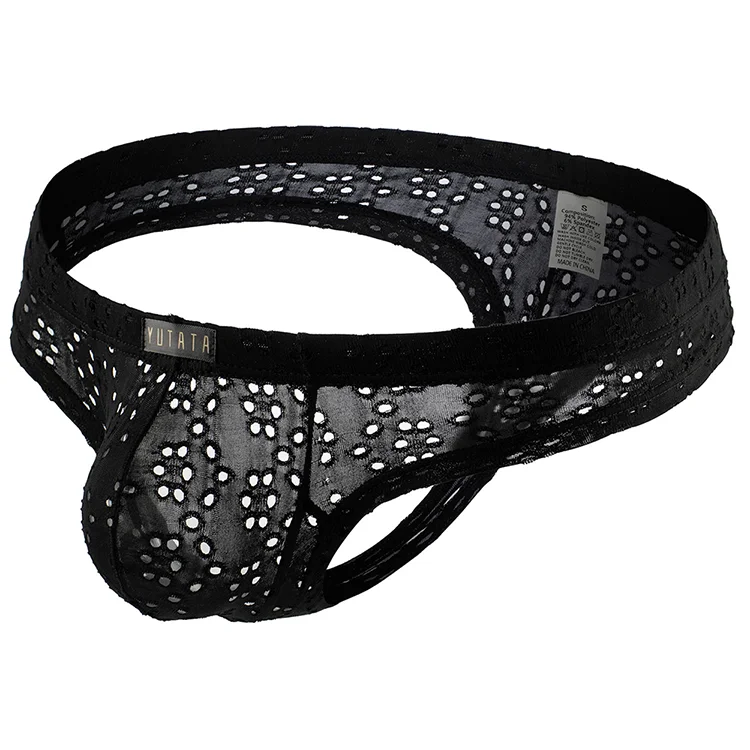 

Men Jockstrap Hollow Out Breathable Gay Thong Man Briefs See Through Underwear Sexy Pouch G String Thong Enhance T-Back