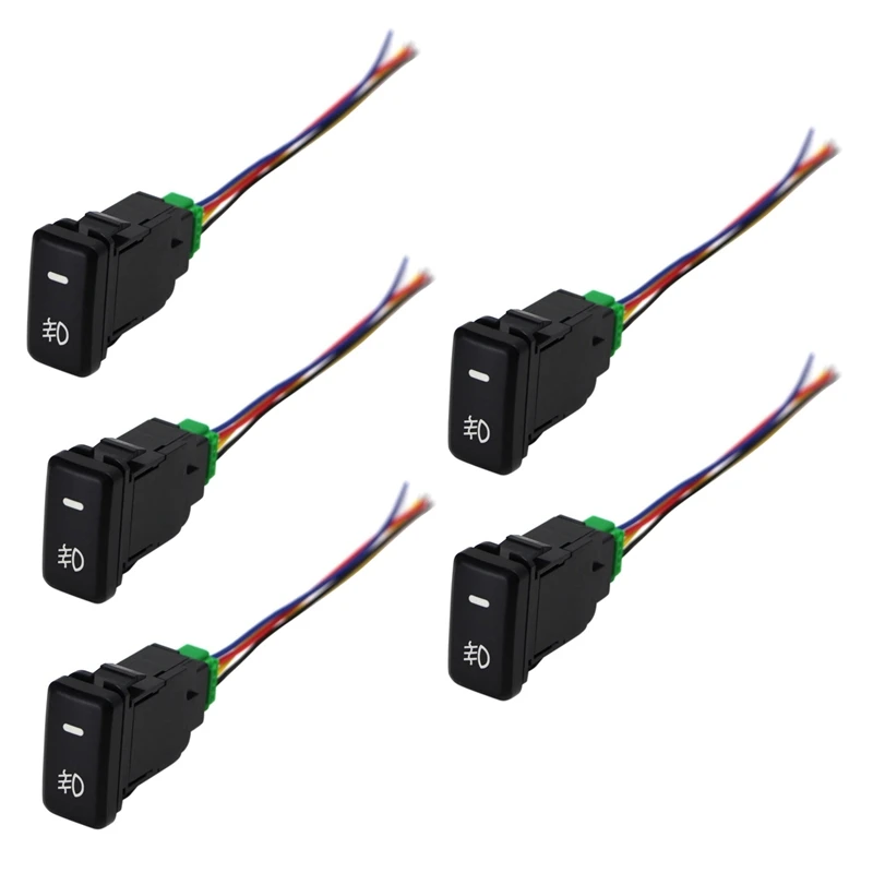 

5X Auto Retrofit Switch Waterproof Toggle Switch Fog Lamp Switch With 4 Line For Toyota Lexus White Light