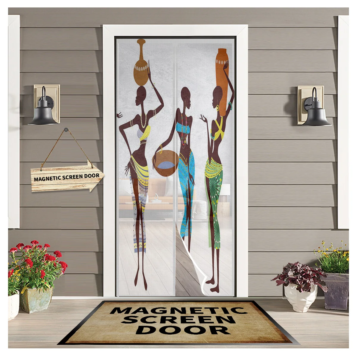 

Африканская искусственная Этническая Магнитная дверная занавеска для дома, летняя фотография для кухни, спальни