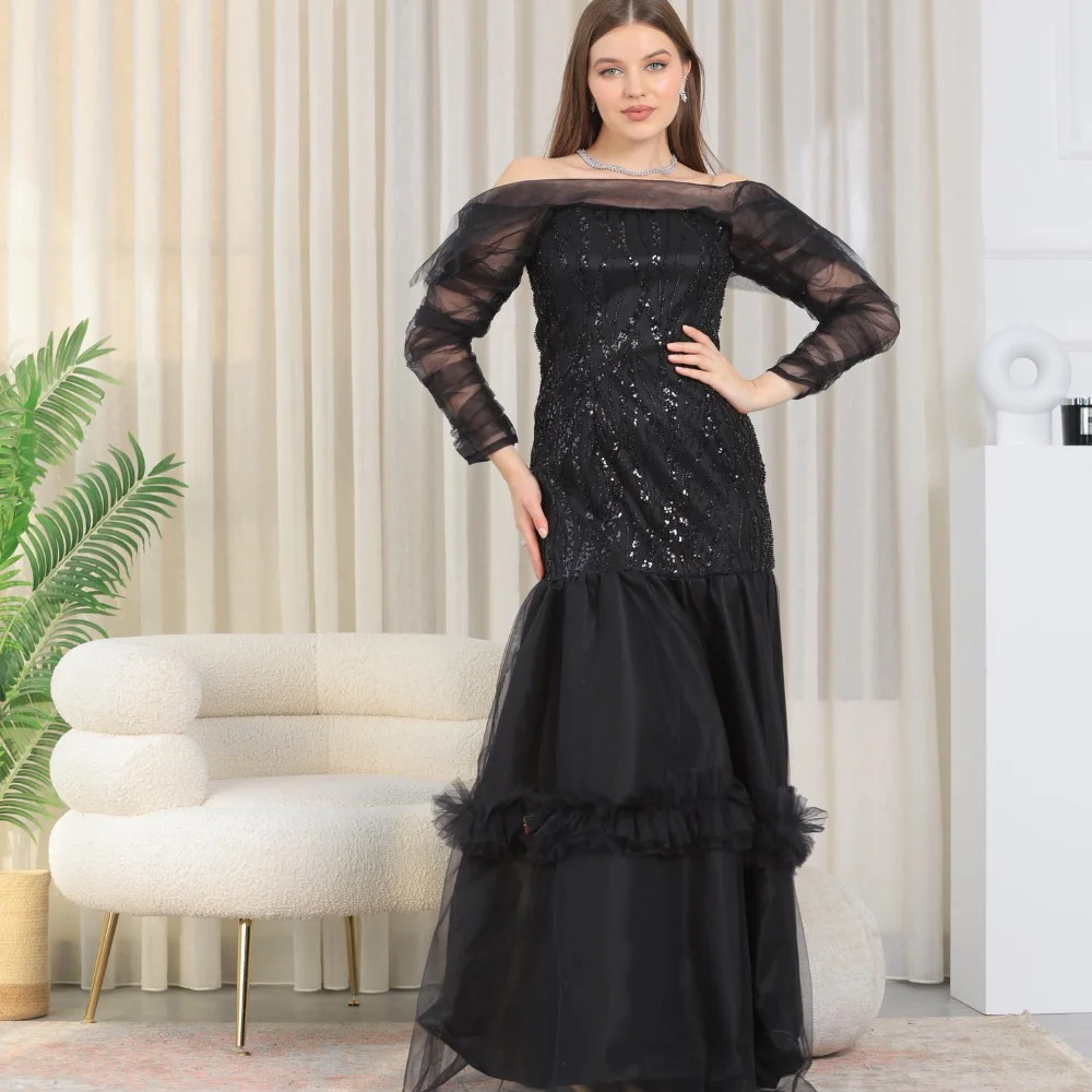 

FLORINE TULIRAIN Satin Summer A-Line Evening Dress Floor-Length Prom Elegant Lace Beading Gown For Charming Women 2023