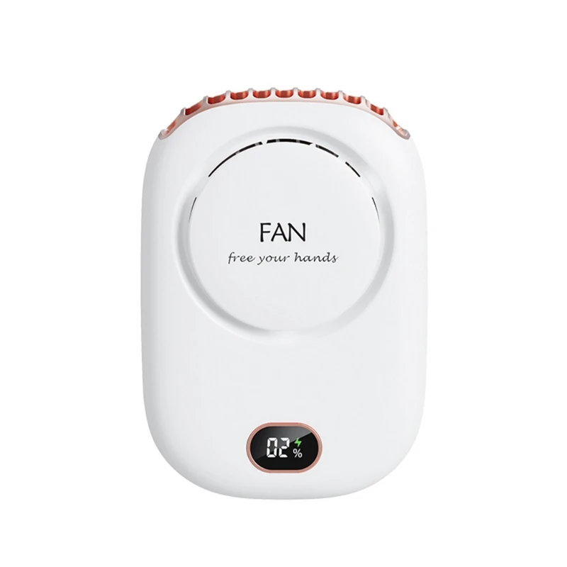 

3 Speed Portable Neck Fan Hand Free Bladeless Hanging Sport Fan Wearable with 2000mAh Battery Personal Power Display Fan