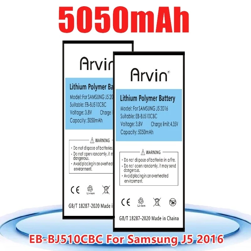 

NEW For SAMSUNG EB-BJ510CBC EB-BJ510CBE 5050mAh Battery For Samsung Galaxy J5 2016 Edition J5 2016 J510 J510FN J510F j5108 j5109