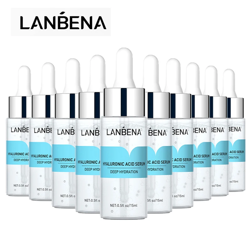 

LANBENA 10PCS Hyaluronic Acid Serum Moisturizing Brightening Whitening Face Essence Skin Care Shrink Pore Against Ages