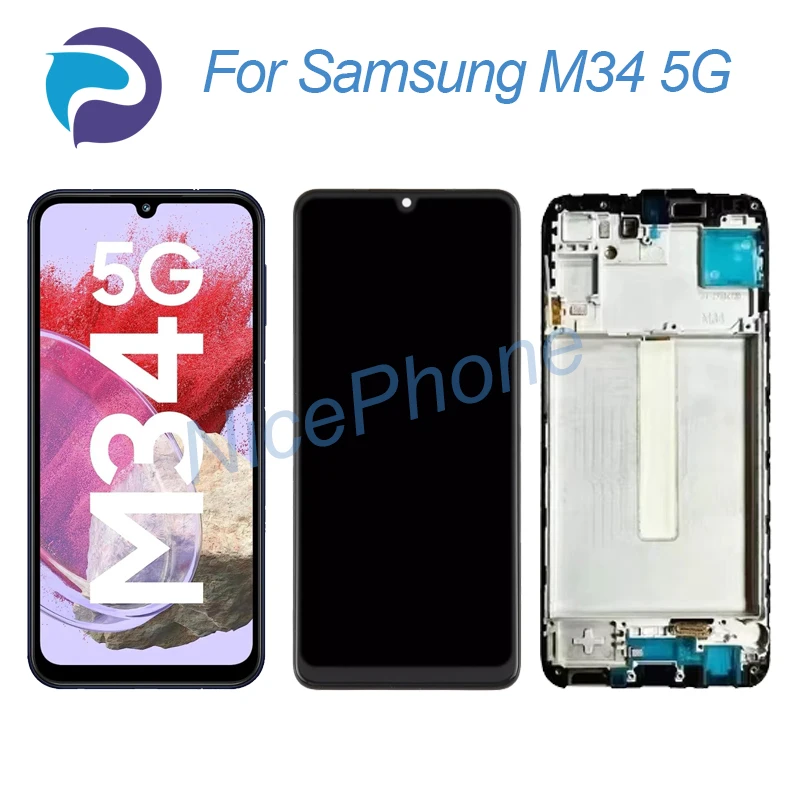 Фото Для Samsung M34 5G ЖК-экран + сенсорный дигитайзер 2340*1080 SM-M346B/B1/DS M34 5G Экран ЖК-дисплей №1