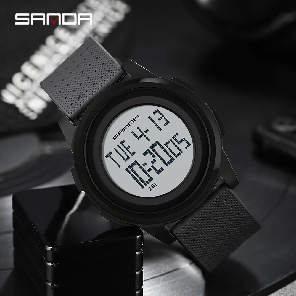 

SANDA Brand 9mm Super Slim Men's Watch Luxury Electronic LED Digital Watches for Man Clock Male Wristwatch Relogio Masculino 337