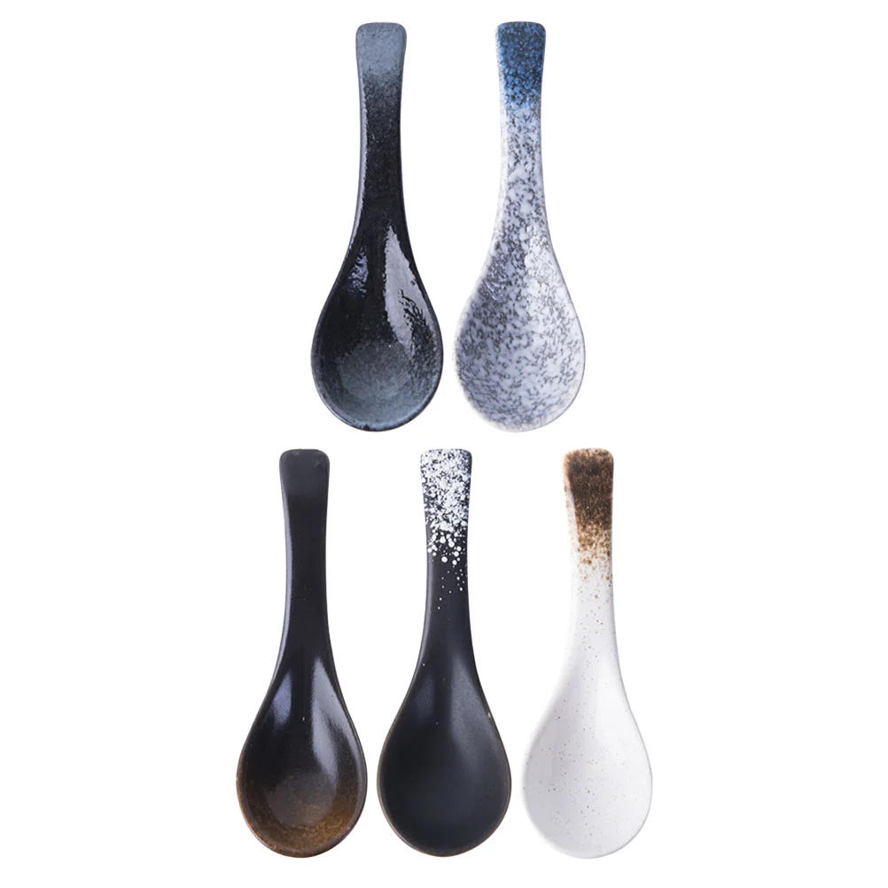 

Spoons Spoon Soup Ceramic Rice Japanese Chinese Asian Porridge Cuisineeating Serving Retro Scoops Salad Appetizer Ramen Style