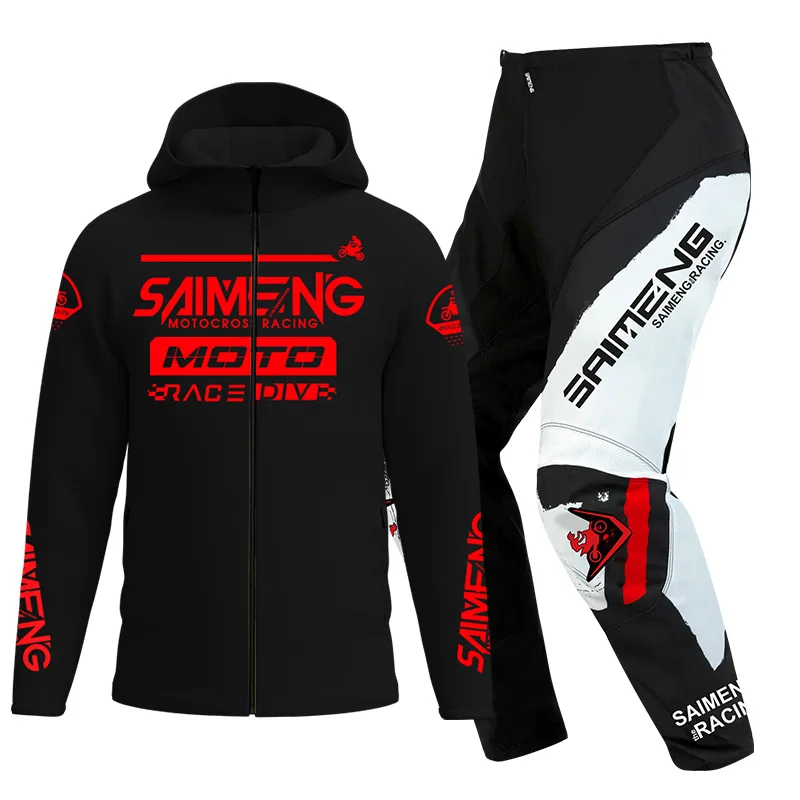 Детский мотоциклетный костюм зимняя куртка и штаны для мальчиков девочек 4-13 лет