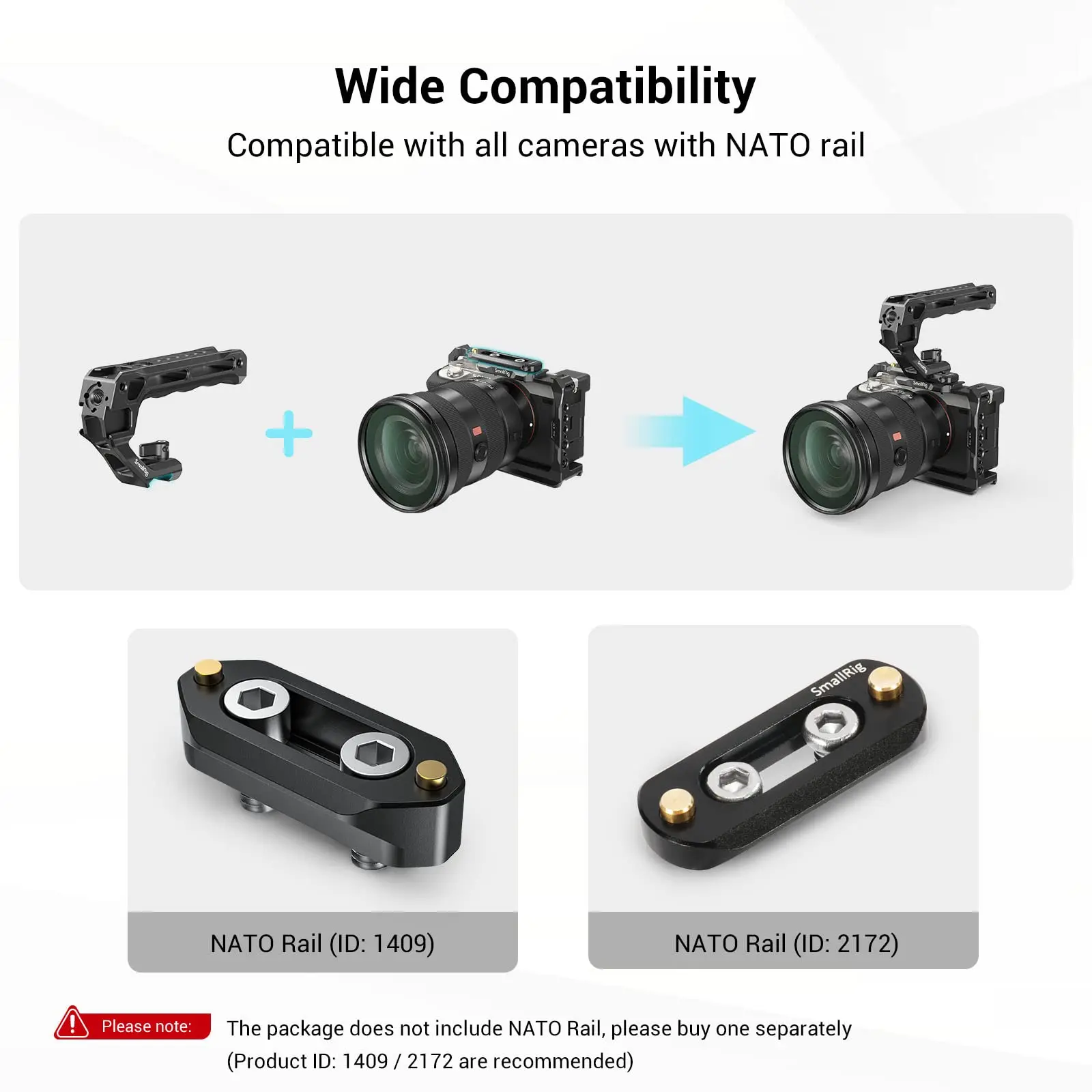 Верхняя ручка SmallRig NATO для камеры Sony Canon Nikon с холодным башмаком микрофона