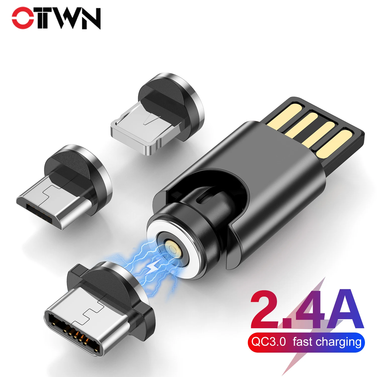 Мини магнитный разъем 540 градусов Mirco Type C USB-кабель портативный дорожное зарядное