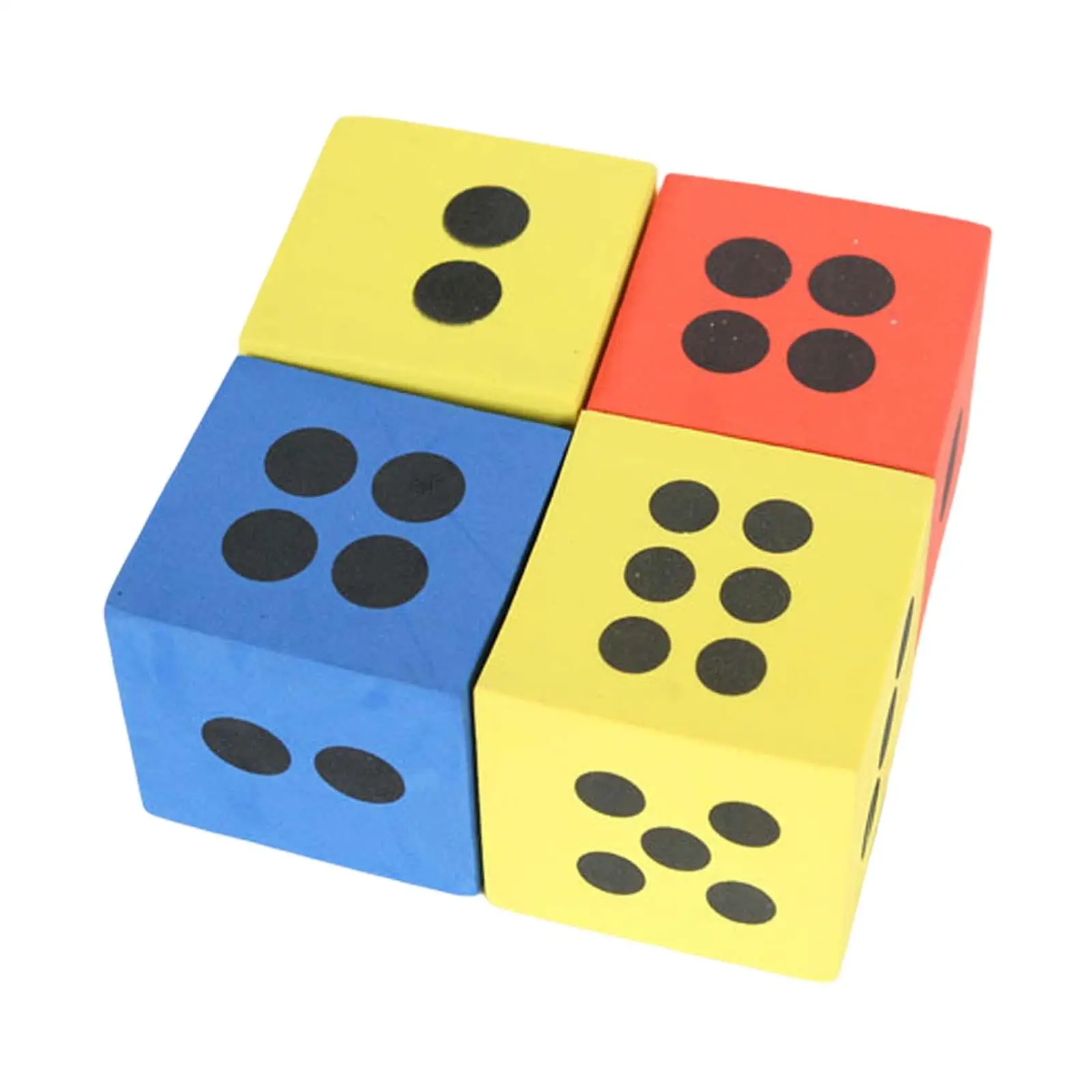 

4Pcs Foam Dice 2.48 inch 6 Sided Dice for building Toys Math Games