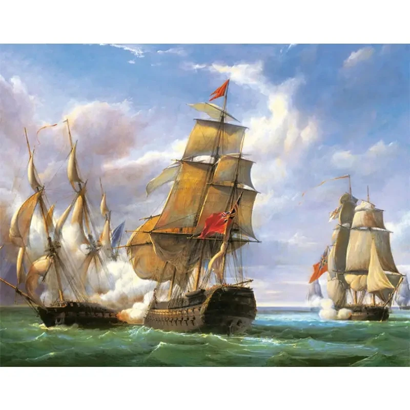 

5D Artificial Diamond Ocean Sailing Water Diamond Sticker Painting DIY Diamond Painting Handmade Embroidery Home Decoration
