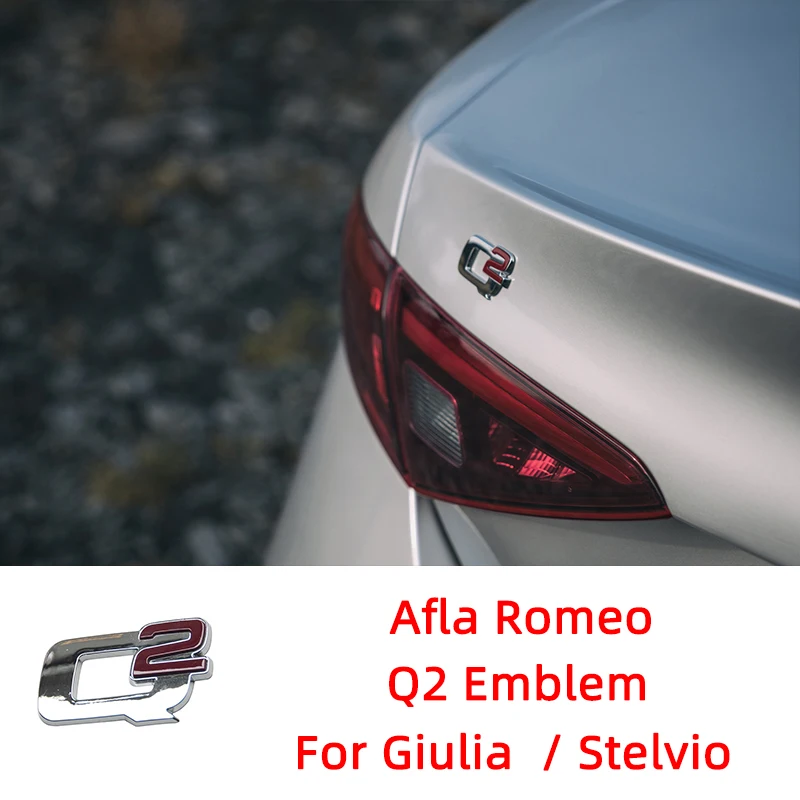 

Q2 Badge Trunk Rear Replacement Emblem For Alfa Romeo Giulia Stelvio Giulietta Exterior Modified Accessories Car Stickers