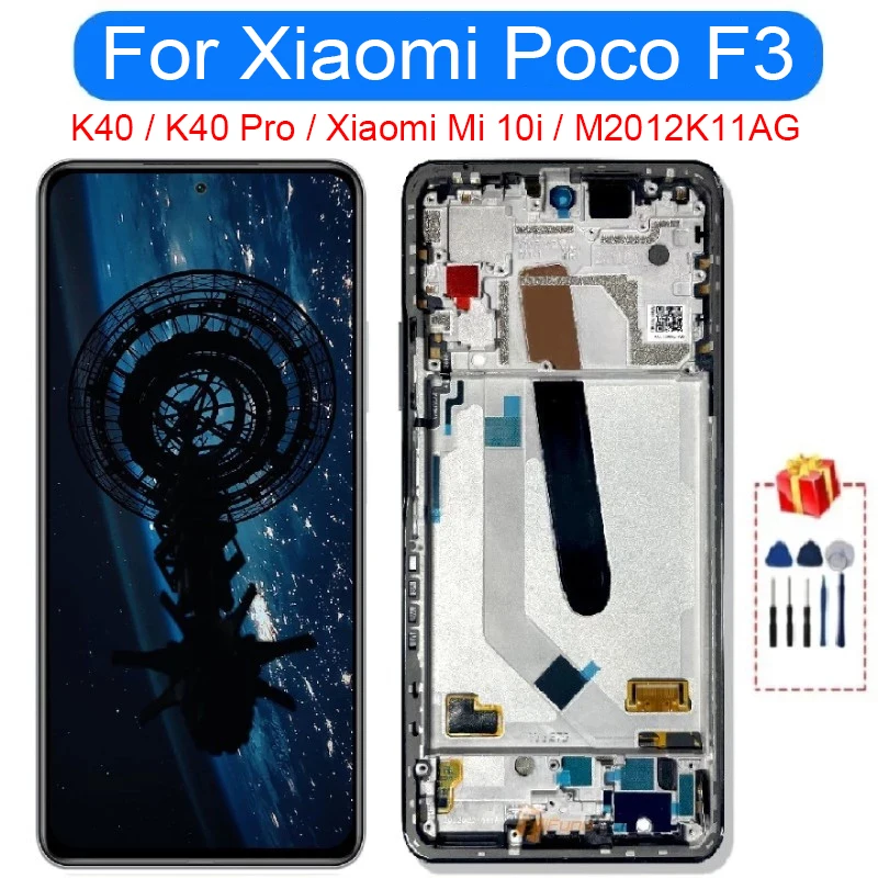 

Original AMOLED 6.67" For Xiaomi Poco F3 M2012K11AG 11i Mi11i LCD Display Redmi K40 Pro Touch Screen Digitizer Replacement Parts