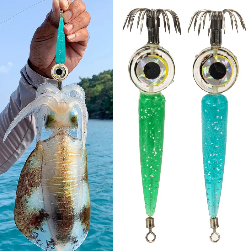 

Fish Lure Light LED Deep Sea Glowing Fishing Squid Octopus Lamp Tackle Tools Underwater Light Luminous Cuttlefish Squid Jig Hook
