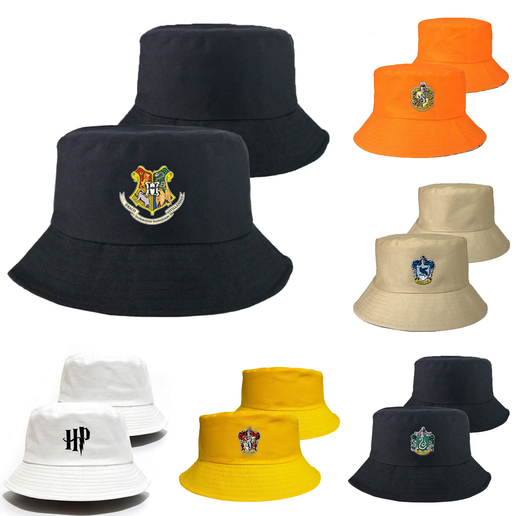 

Harry Potter Potter Hogwarts College Printed Bucket Hat Parent-Child Adult Children's Bucket Hat Fashion Casual Hip Hop Hat