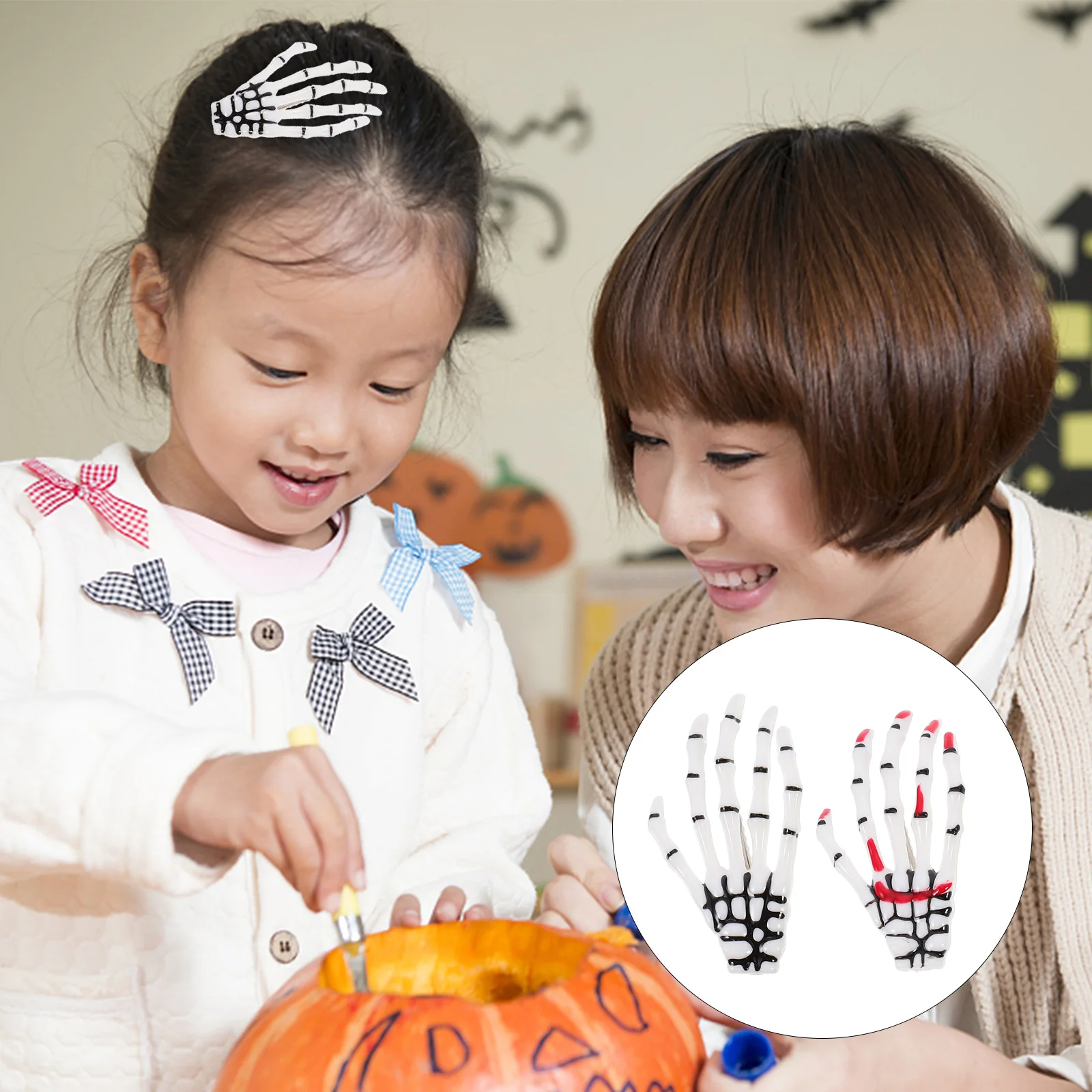 

Заколки для волос, ручная клипса, Готическая кость, зомби, панк, Бобби, ужас, аксессуары