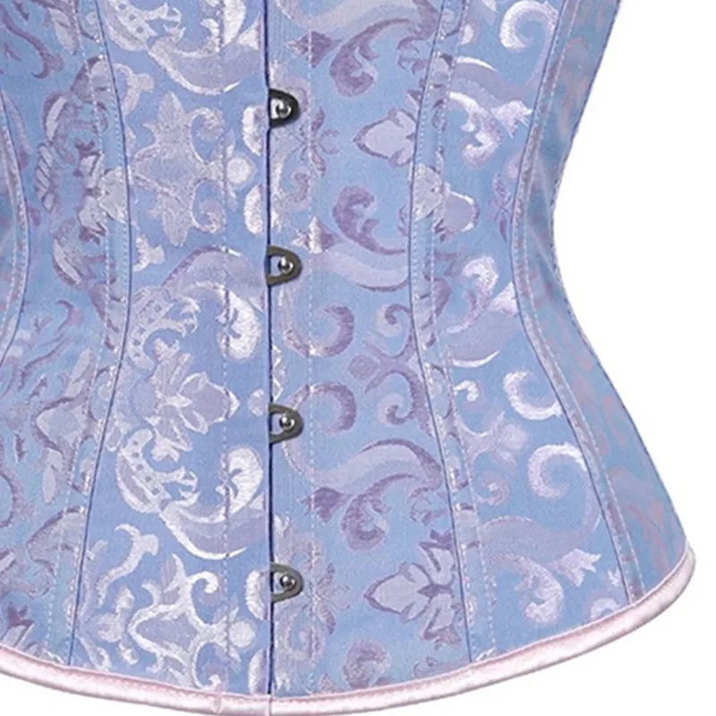 Модный готический корсет женский жаккардовый парчовый на шнуровке с цветочным