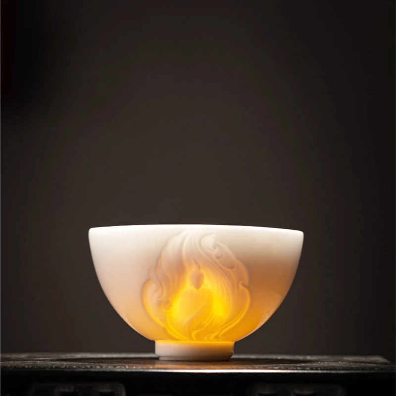 Ледяные семена Нефритовая фарфоровая чашка Высококачественная чайная большая