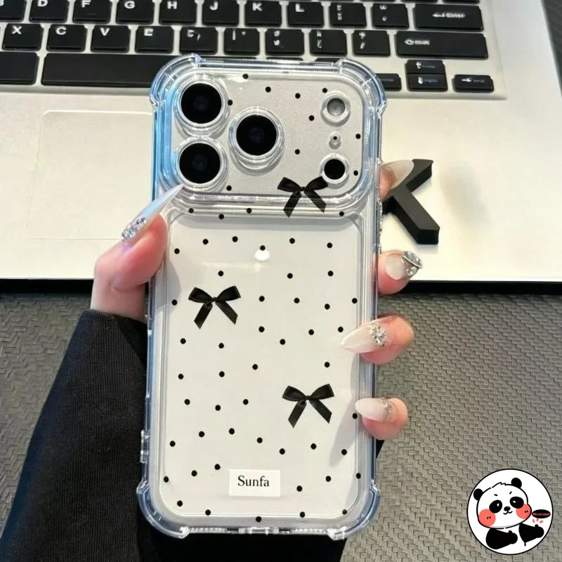 Фото Прозрачный чехол с бантом из ленты в горошек для Samsung Galaxy J8 J7 J6 J5 J3 J4 J2 Pro Core Prime A9 A8S A8 A7 A6 Plus A6S A5 A3 №4