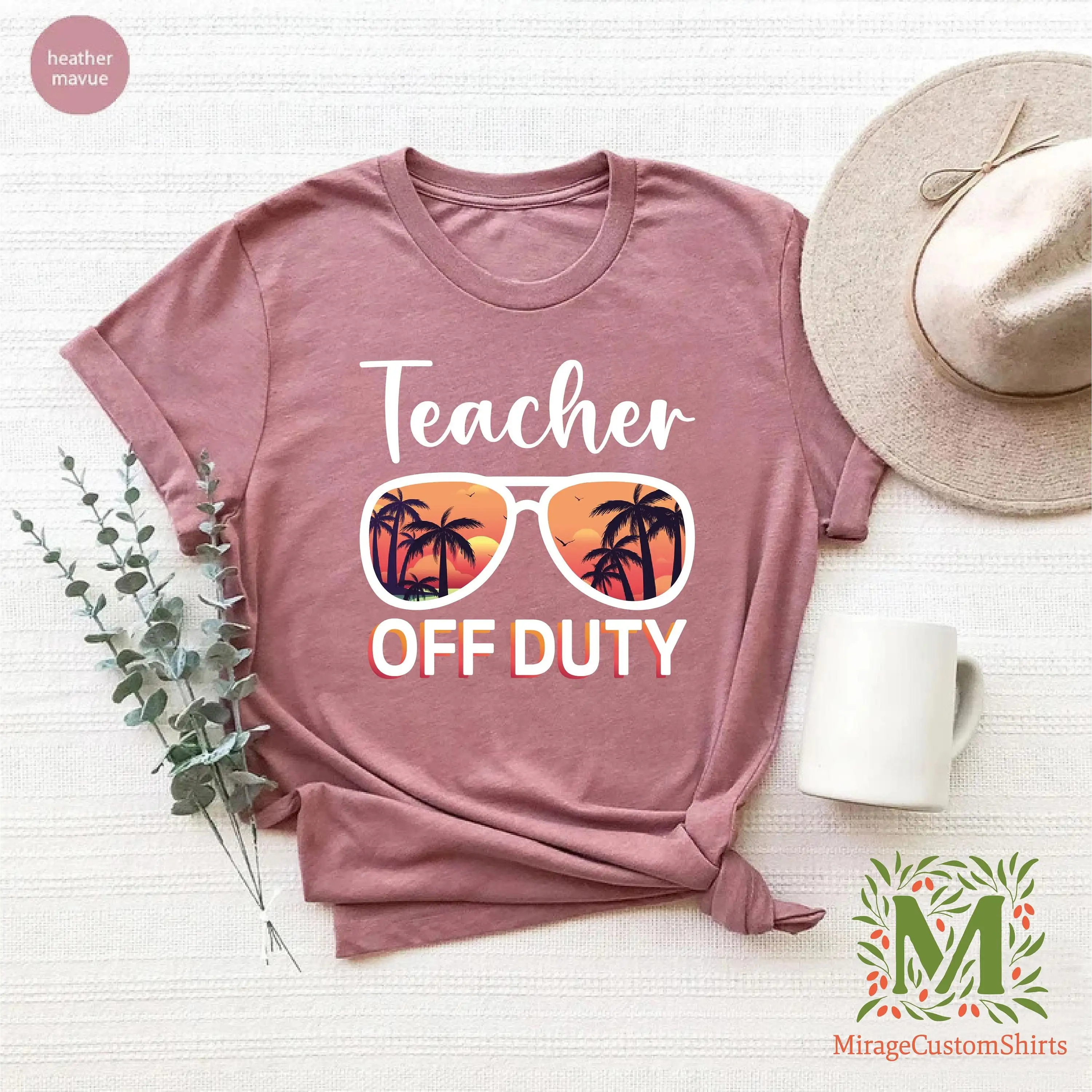 Футболка учителя Off Duty Последний день школы Конец года Летние каникулы для нее