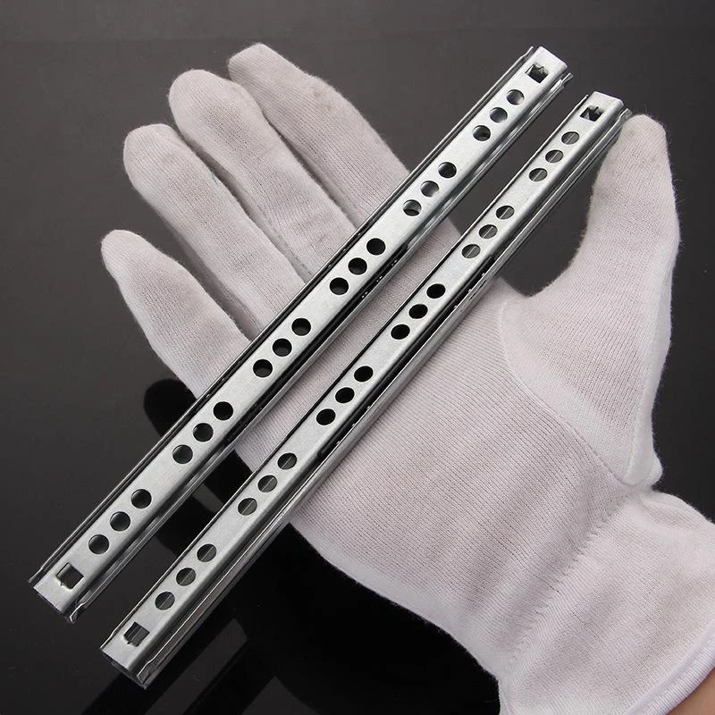 Practical Convenient Useful Drawer Runner Silver Bearing Cold Plate Furniture Groove Ball Slide 2pcs Attachment