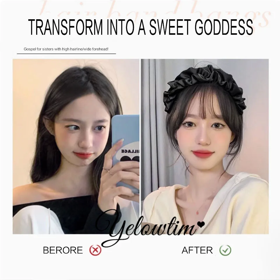 Парик с повязкой для волос женщин натуральный невидимый и бесшовный повязка на